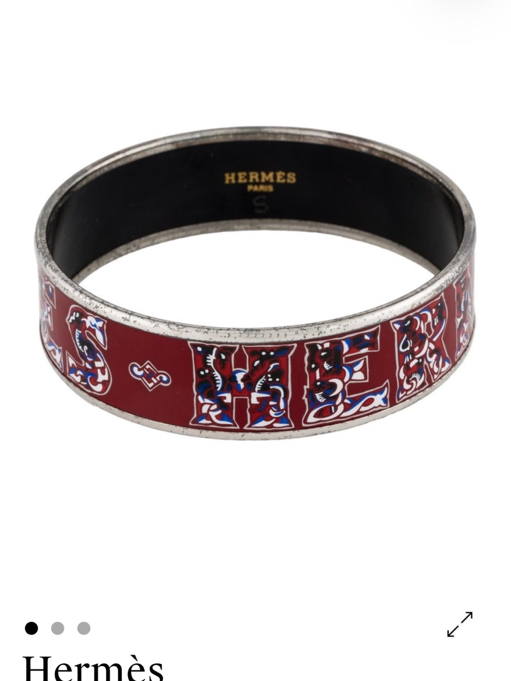 Red Enamel Logo Bangle Bracelet